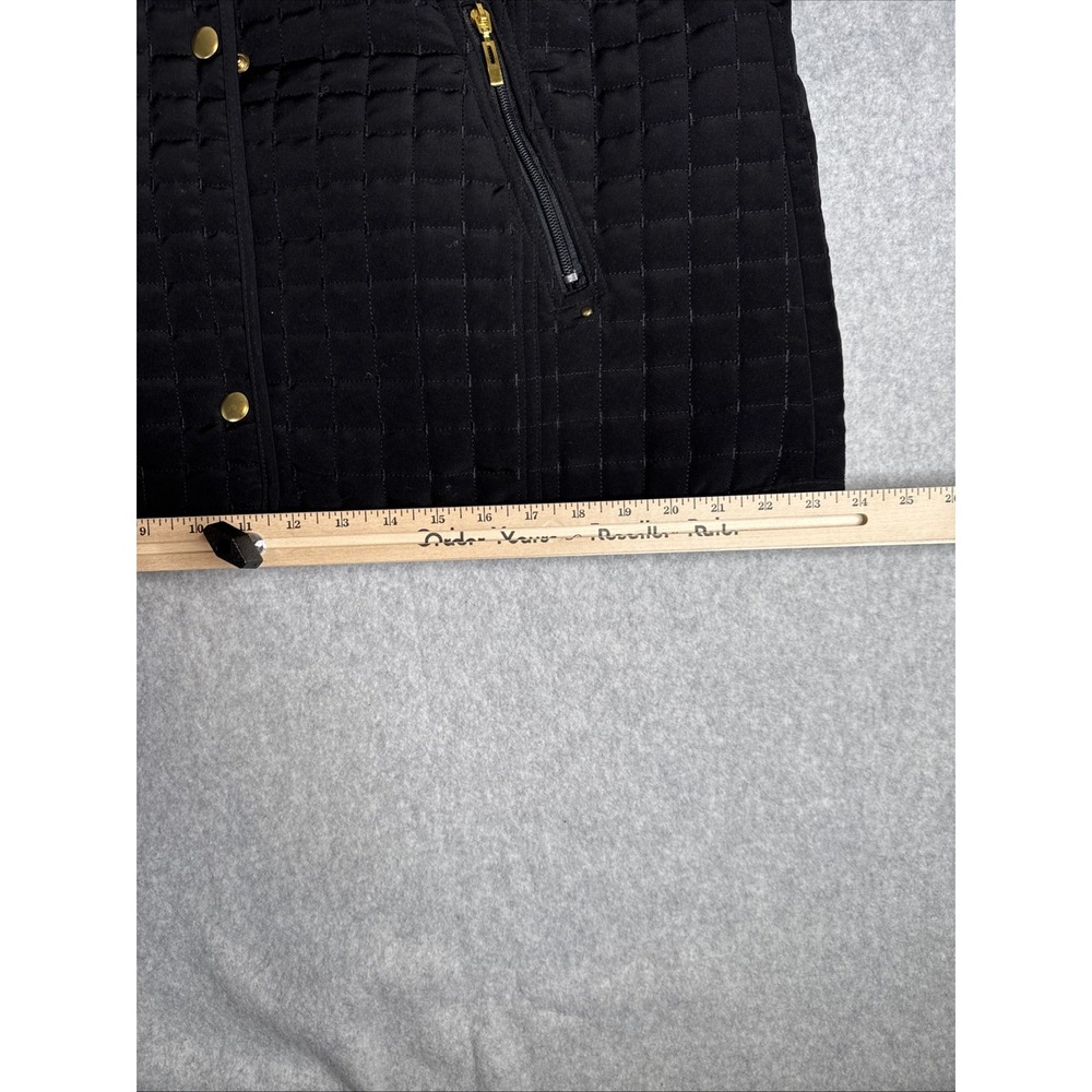 Fitz-Wright Women's Size Xl Quilted Reversible Black Cream Jacket Gold Snaps EUC - Picture 6 of 10